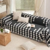 The simple and stylish sofa cover is fully covered with fabric cat scratch-resistant Chenille jacquard black and white color scheme, exuding a high-end feel details Picture
